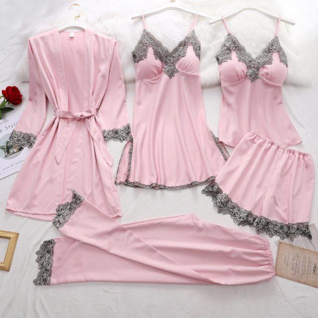 Conjunto SweetDream 5 Peças em Cetim de Seda - ModernLar