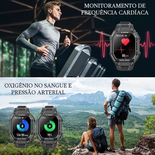 Relógio Inteligente Esportivo de Pressão Arterial 3ATM À Prova d'água - ModernLar