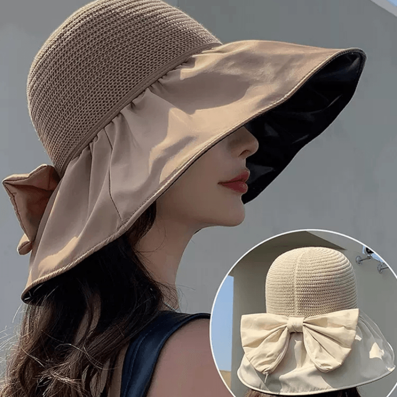 (Promoção Compre 1 Leve 2) Chapéu Clarita™ UV Dobrável com Laço / Proteja-se do Calor Mais Intenso com Muito Charme e Elegância! - ModernLar