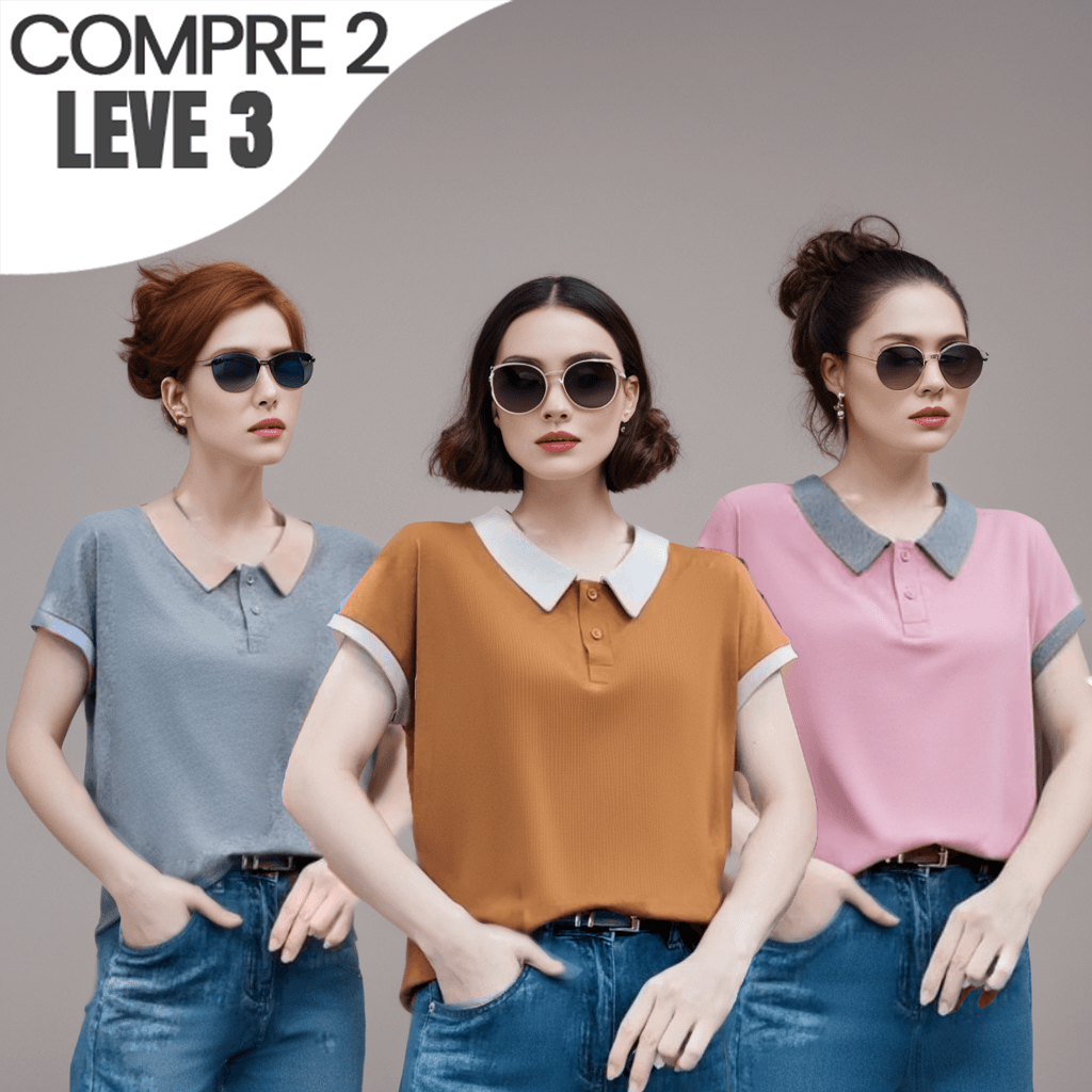 (Compre 2 Leve 3) Camiseta Polo Hevellyn™ Conforto Delicado / A Sinergia Perfeita entre Elegância e Conforto Diário! - ModernLar