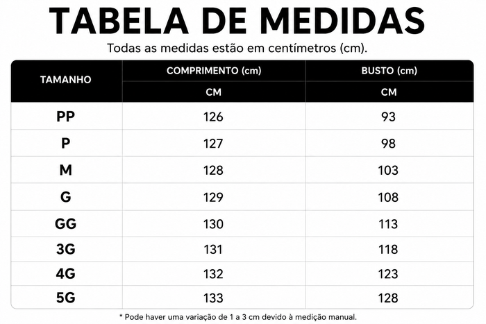 Guia de Tamanhos