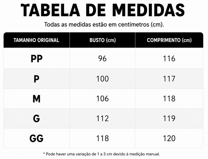 Guia de Tamanhos