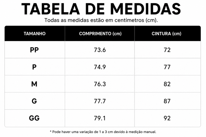 Guia de Tamanhos