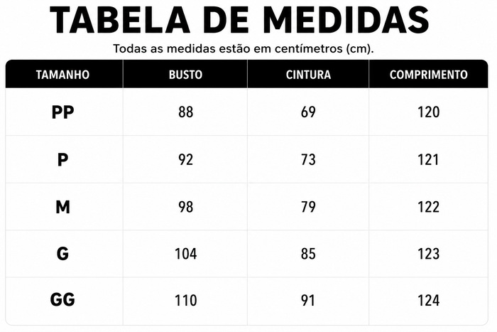 Guia de Tamanhos