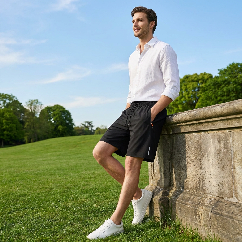 Shorts Masculino em Seda Gelo - Seda Fresh / Liberte-se do calor com o conforto e a leveza de Seda Fresh!