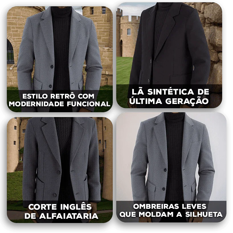 Blazer Bebbanburg™ com Corte Inglês e Caimento de Alfaiataria / Refinamento Clássico para Homens de Presença e Bom Gosto!