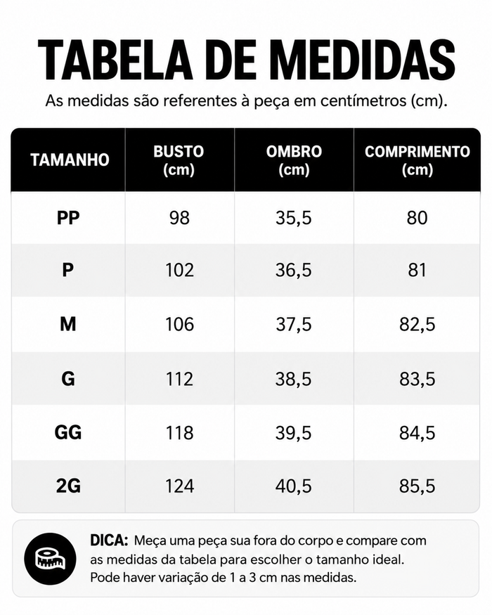 Guia de Tamanhos