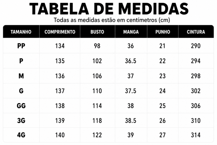 Guia de Tamanhos