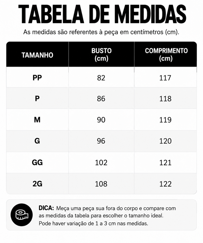Guia de Tamanhos