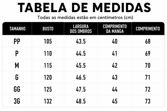Guia de Tamanhos