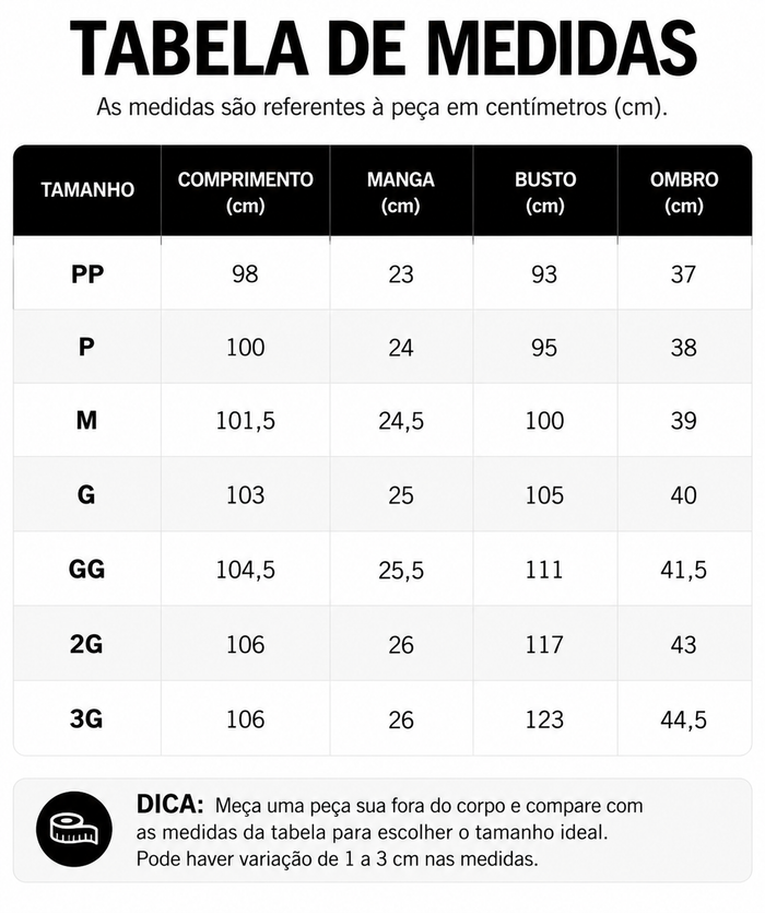 Guia de Tamanhos