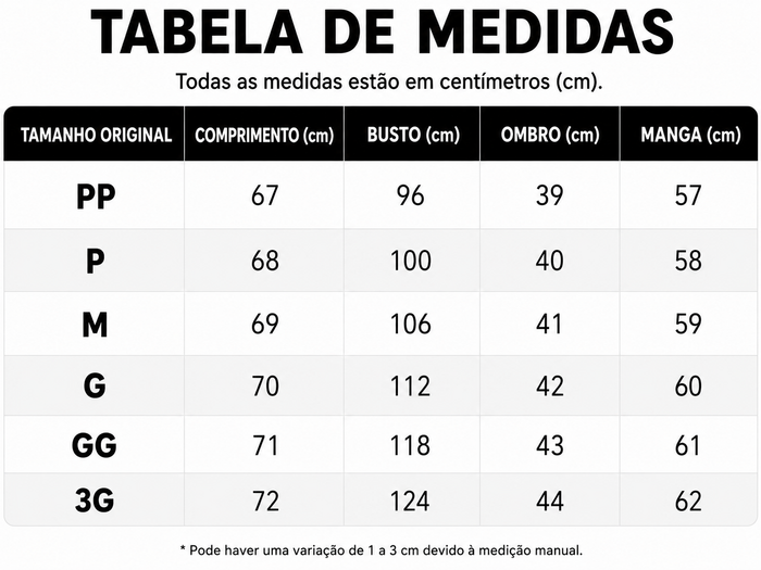 Guia de Tamanhos