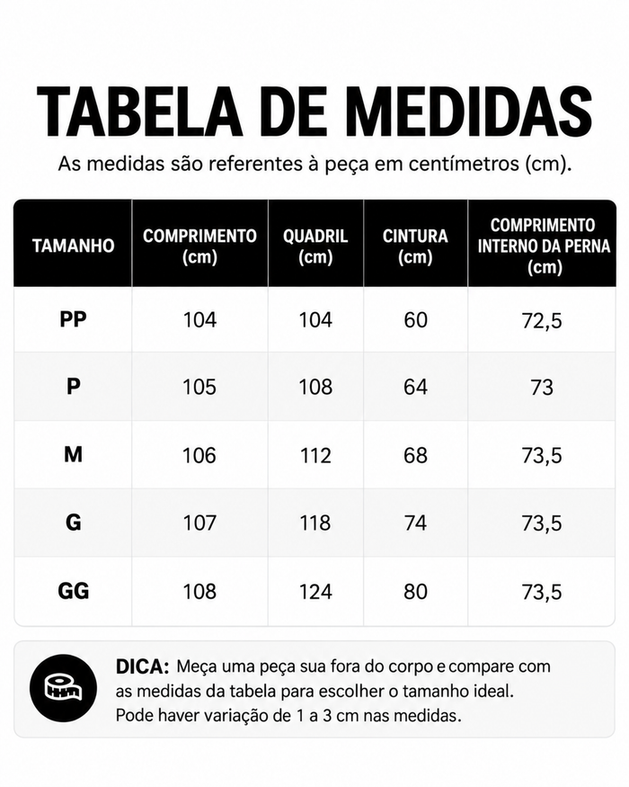 Guia de Tamanhos