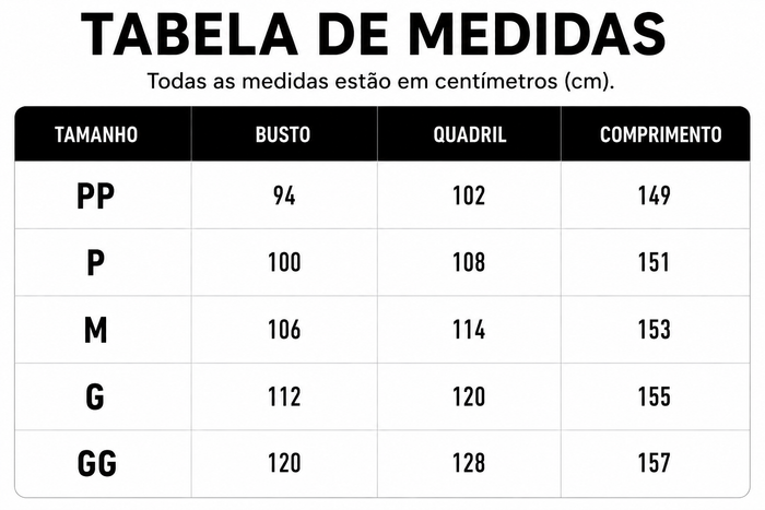 Guia de Tamanhos