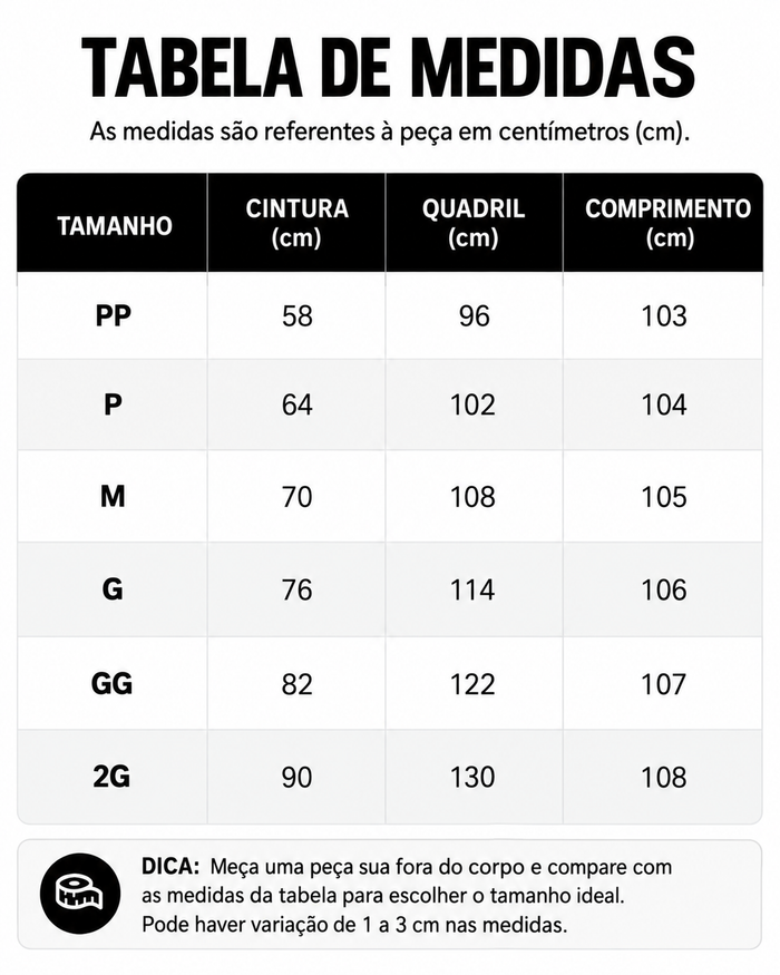 Guia de Tamanhos