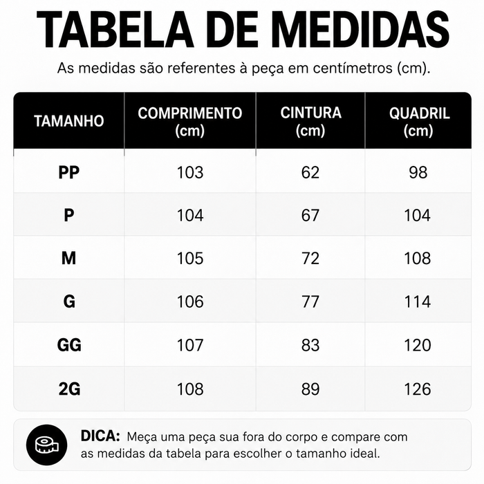 Guia de Tamanhos