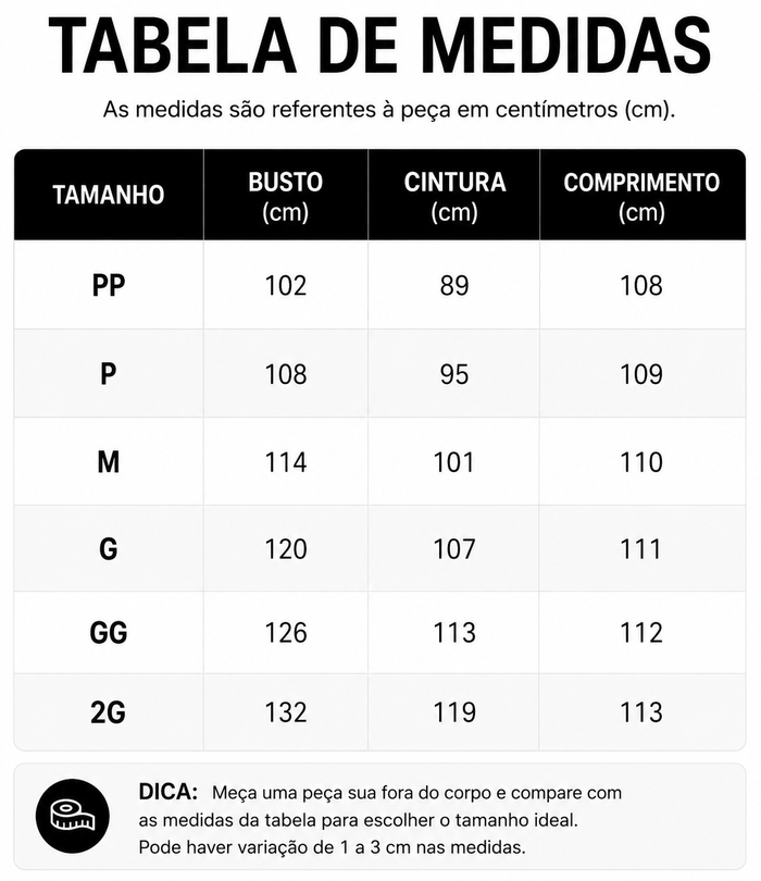 Guia de Tamanhos