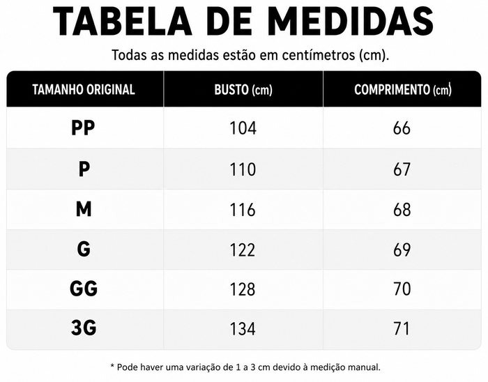 Guia de Tamanhos