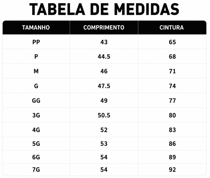 Guia de Tamanhos
