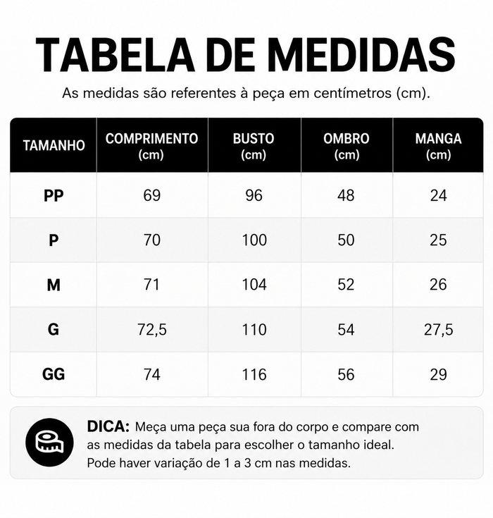 Guia de Tamanhos