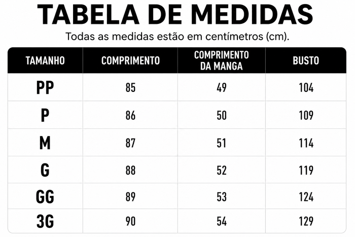 Guia de Tamanhos