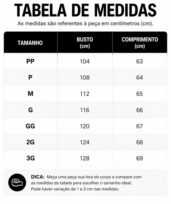 Guia de Tamanhos