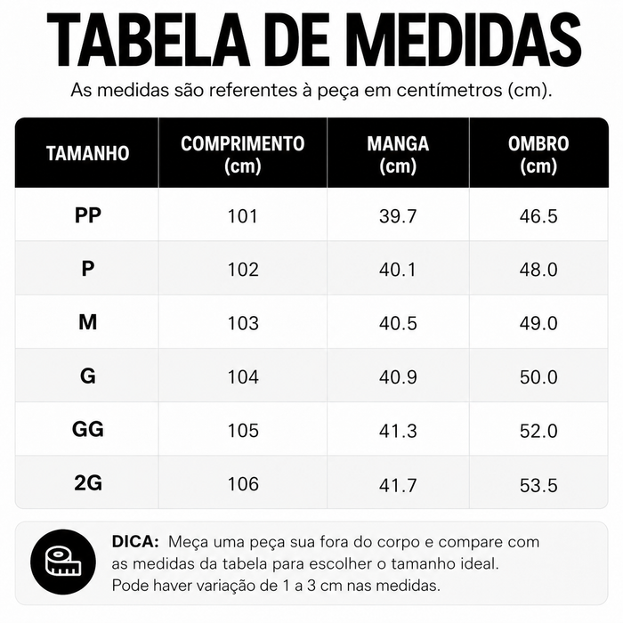 Guia de Tamanhos