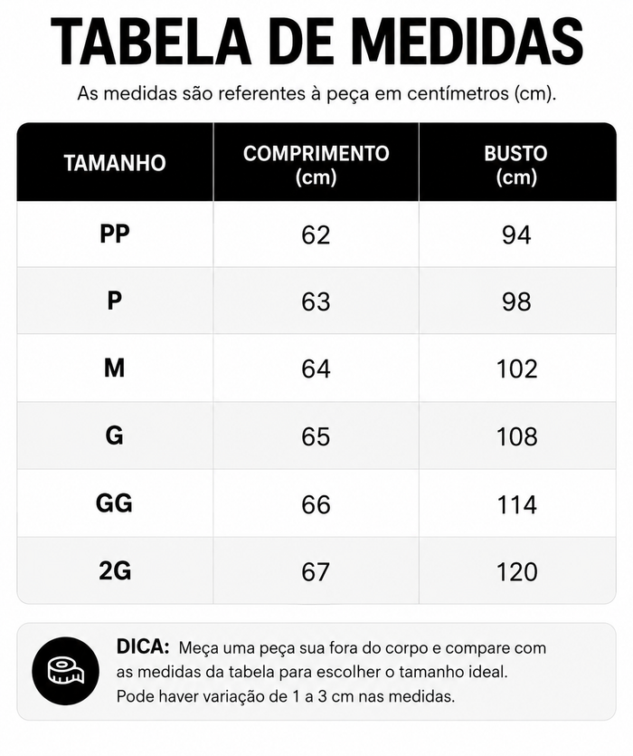 Guia de Tamanhos
