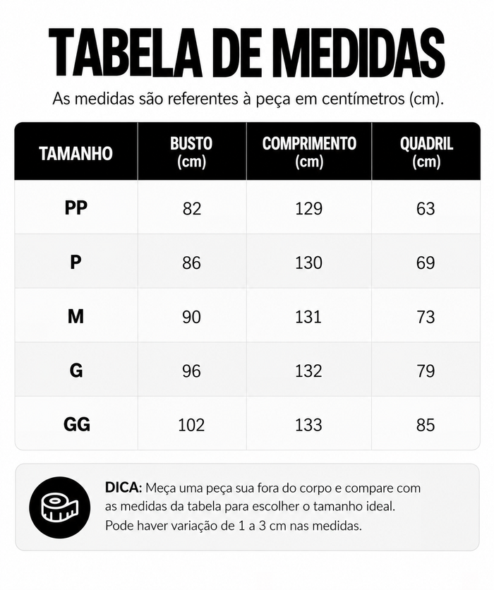 Guia de Tamanhos