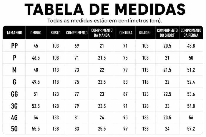 Guia de Tamanhos