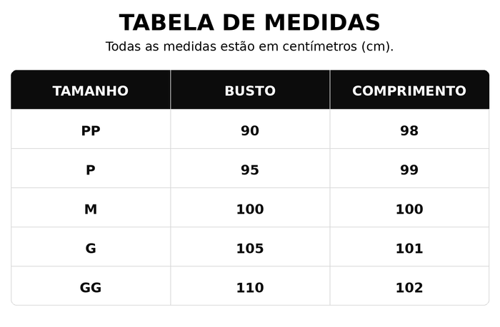 Guia de Tamanhos
