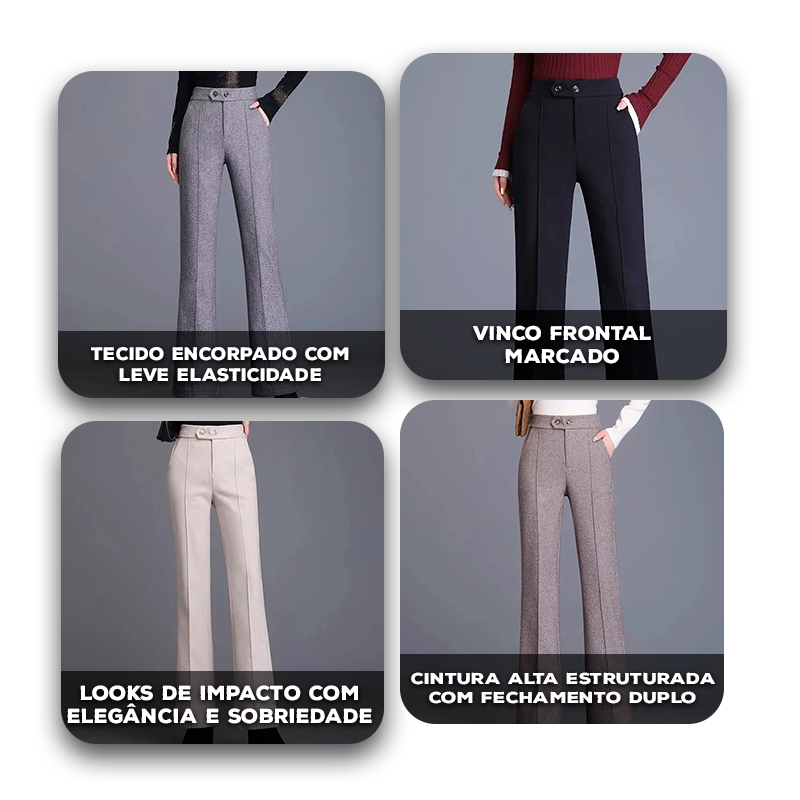 Calça Valença™ em Alfaiataria Premium com Caimento Flare / O Clássico que Valoriza com Sofisticação!
