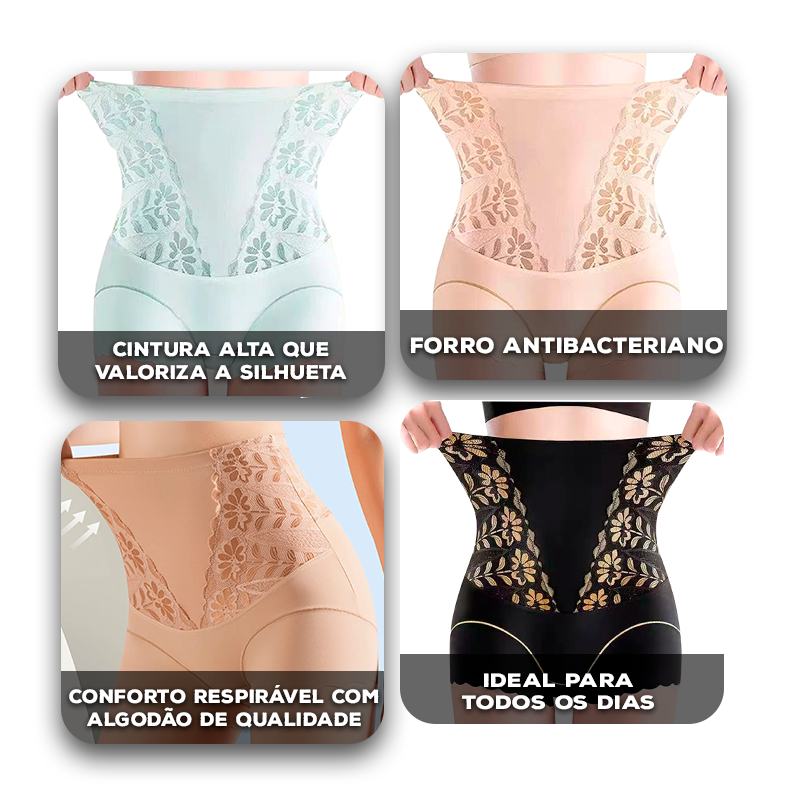 [COMPRE 3 E LEVE 5] Calcinha Angélica™ com Efeito Modelador e Tecido Antibacteriano / Dê um Fim ao Incômodo das Calcinhas que Marcam, Esquentam e Te Deixam Insegura!