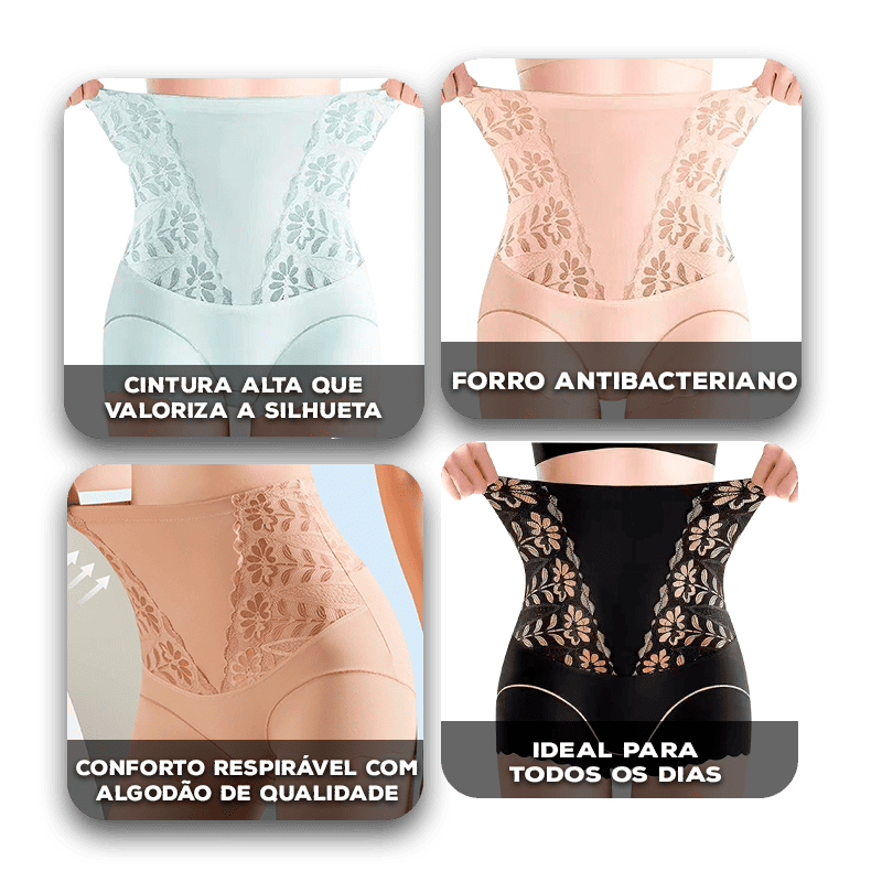[COMPRE 3 E LEVE 5] Calcinha Angélica™ com Efeito Modelador e Tecido Antibacteriano / Dê um Fim ao Incômodo das Calcinhas que Marcam, Esquentam e Te Deixam Insegura!