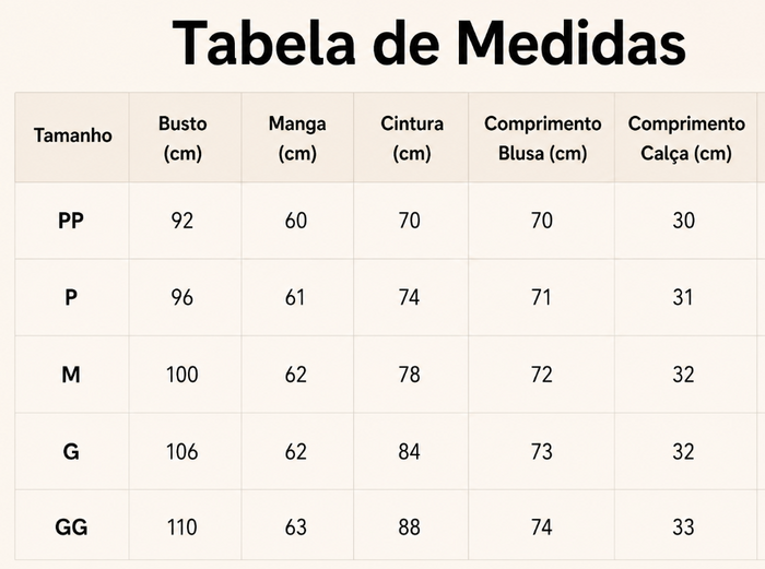 Guia de Tamanhos