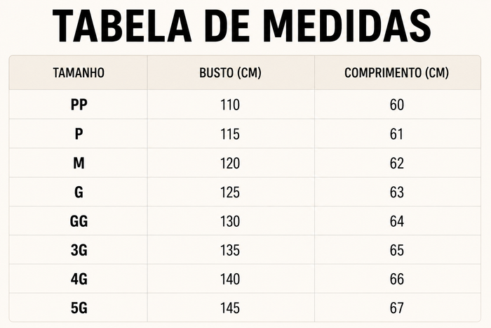 Guia de Tamanhos