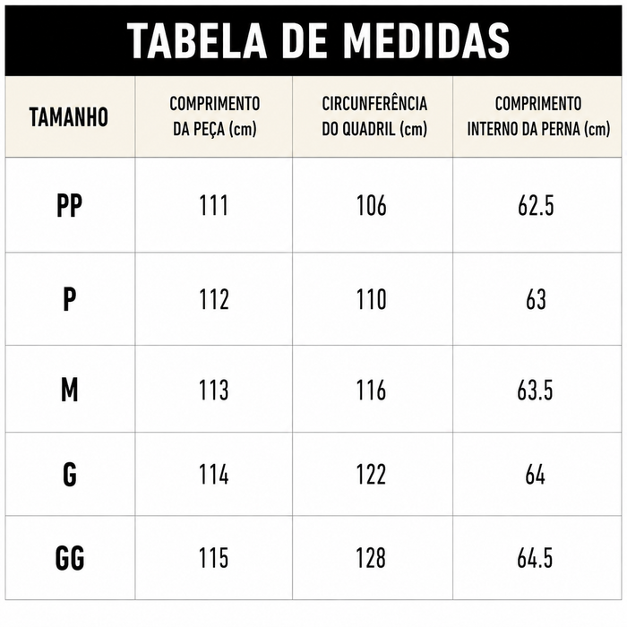 Guia de Tamanhos