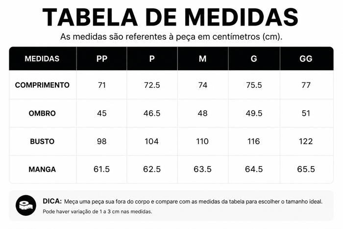 Guia de Tamanhos