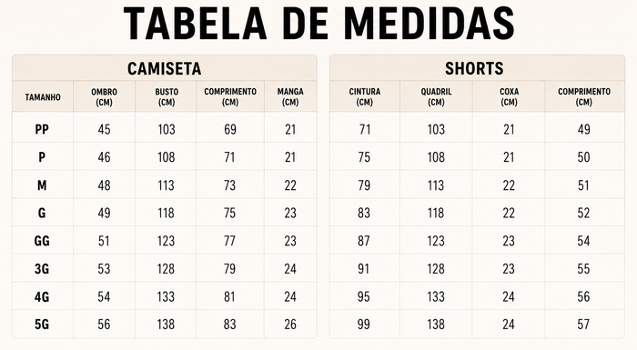 Guia de Tamanhos