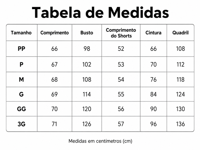 Guia de Tamanhos