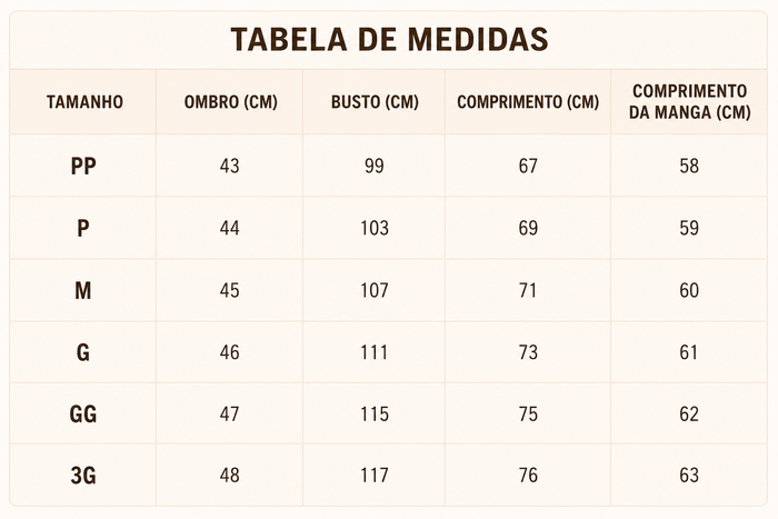 Guia de Tamanhos