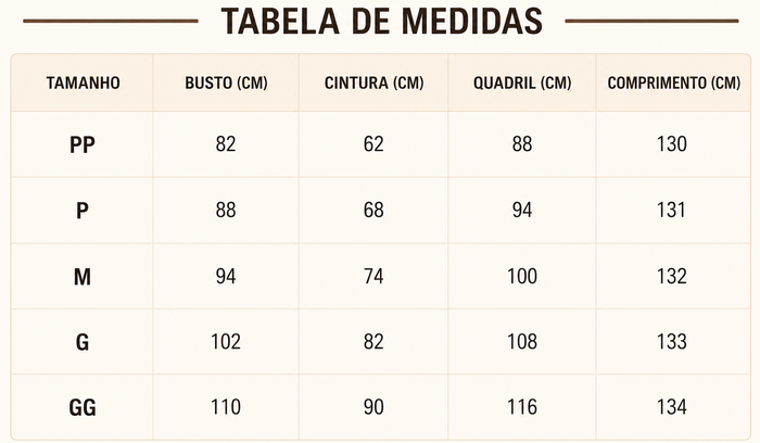 Guia de Tamanhos