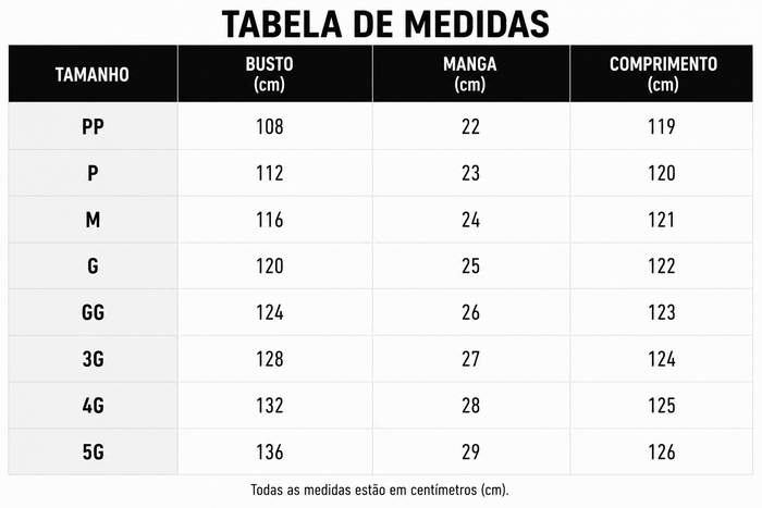 Guia de Tamanhos