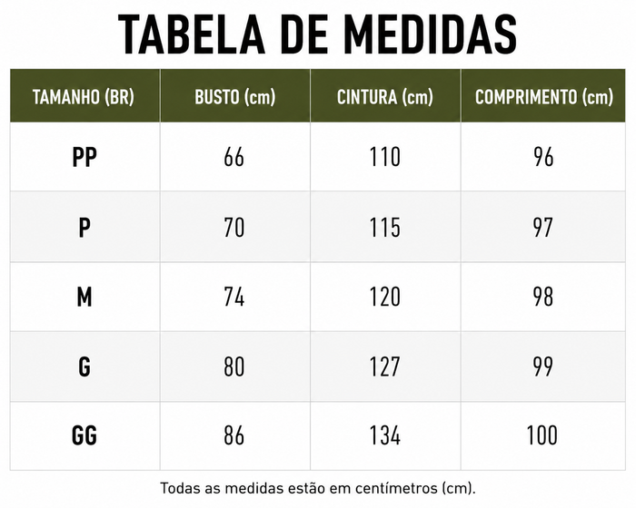 Guia de Tamanhos