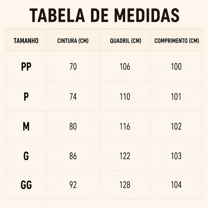 Guia de Tamanhos
