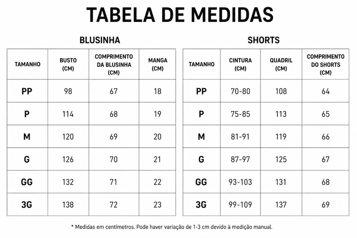 Guia de Tamanhos
