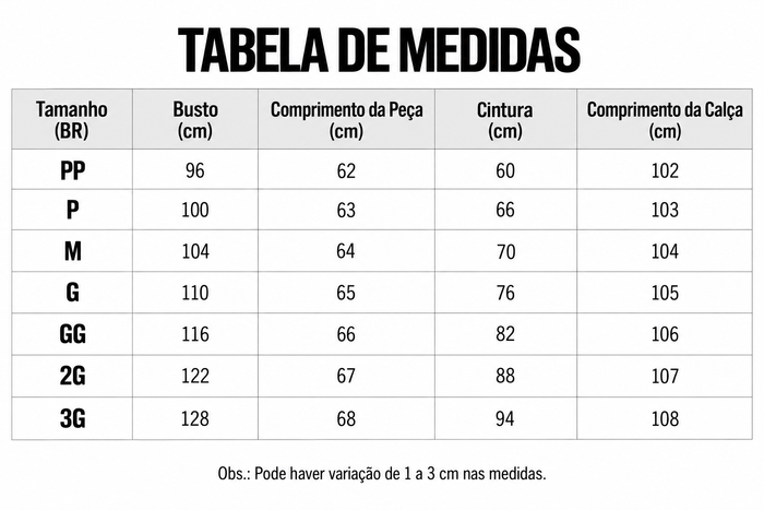 Guia de Tamanhos