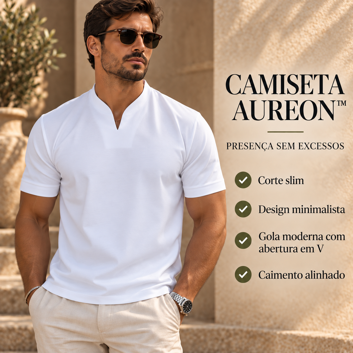 Camiseta Aureon™ com Corte Slim e Design Minimalista