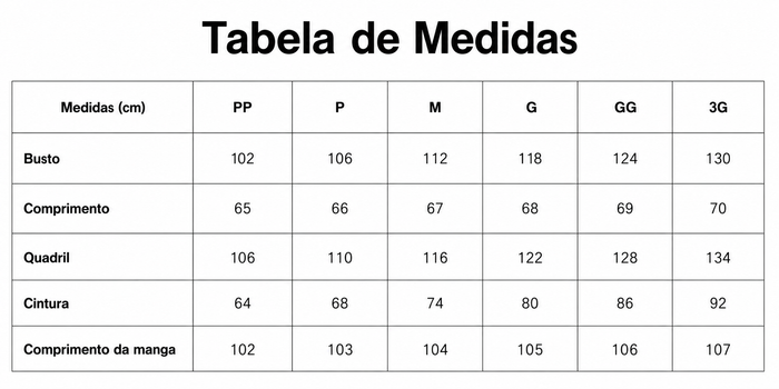 Guia de Tamanhos