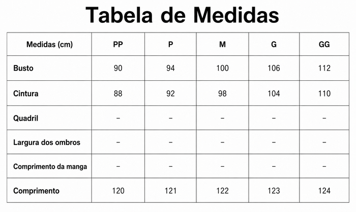 Guia de Tamanhos